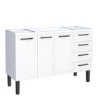 Gabinete de Aço Para Pia 140cm Juno/Apolo 4 Gavetas Cozimax Branco