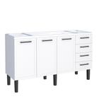 Gabinete de Aço Para Pia 160cm 3 Portas Juno/Apolo 4 Gavetas Cozimax Branco