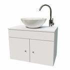 Gabinete de Banheiro 60cm com Cuba Lavabo Armário Suspenso - Brovália