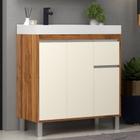 Gabinete de Banheiro 80cm com Lavatório Ref 870 Cewal - Amendoa/Off White