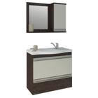 Gabinete de Banheiro com Cuba e Espelheira Grecia 65cm Cafe/Off White - MGM