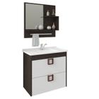 Gabinete de Banheiro com Cuba e Espelheira Lirio 60cm Cafe/Branco - MGM