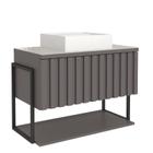 Gabinete de Banheiro Frise com Cuba 80cm Titanio - MGM