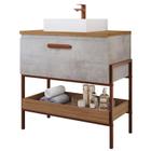 Gabinete de Banheiro Portinari com Duna 60cm Cimento/Freijo - MGM