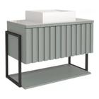 Gabinete de Banheiro Suspenso 100% MDF 80cm Metalon Com Cuba Havai Mgm Móveis - MGM MOVEIS