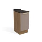 Gabinete de Cozinha Modulado Balcão Botanic M621 1 Porta c/Tampo 40cm Nogueira/Fendi/Preto - Kappesberg