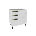 Gabinete de Cozinha Modulado Balcão Manhattan PH 3072 c/ 3 Gavetas s/ Tampo 80cm Branco - Herval