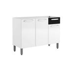 Gabinete de Cozinha Modulado Evidence 7022 3 Portas 1 Gaveta s/ Tampo Branco/Preto - Bertolini