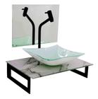 Gabinete de vidro 50cm para banheiro chipre mármore branco - EKASA