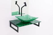 Gabinete de vidro 50cm para banheiro chipre mármore verde ek - EKASA
