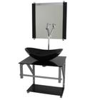 Gabinete de vidro para banheiro 40cm ac slim full com espelho - Cubas e Gabinetes
