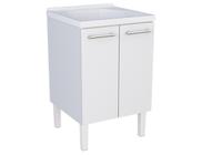 Gabinete em Aço com Tanque em Mármore Sintético Flat 60cm Branco Cozimax