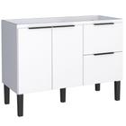 Gabinete em Madeira Cisne Branco para Pias de 1,20 Metro com 2 Portas e 2 Gavetas - P100377 - COZIMAX