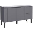 Gabinete em Madeira Cisne Cinza para Pia de 1,50 Metro com 3 Portas e 2 Gavetas - P100384 - COZIMAX