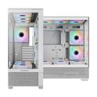 Gabinete Gamemax Mid Tower Atx Vidro Vista Branco 3 Fans