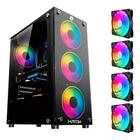 Gabinete Gamer 4 Fans Inclusas RGB ATX Fonte em baixo