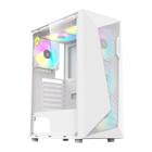 Gabinete Gamer Acegeek Atlas R338, Rainbow, Mid-Tower, Lateral de Vidro, Com 4 Fans, Branco, AG-ATLAS-R338-WH-I4F