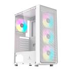 Gabinete Gamer Acegeek Diamond R339, Rainbow, Mid-Tower, Lateral de Vidro, Com 4 Fans, Branco, AG-DIAMOND-R339-WH-I4F