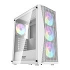 Gabinete Gamer Aigo DarkFlash DK352 Mesh, Mid-Tower, Lateral de Vidro, Com 4 Fans, Branco, DK352WH-MESH-4F