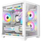 Gabinete Gamer Branco Space Lateral E Frontal Vidro K-Mex