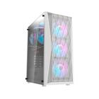 Gabinete gamer darkflash dk352 com 3 fans lateral vidro temperado dk352w branco