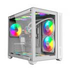 Gabinete Gamer Forcefield, Mid Tower, ATX, Frontal e Lateral em Vidro, White Ghost - GFFWGP - PCYES