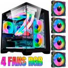 Gabinete Gamer Gb1790 Hayom 4 Fans Rgb Micro-Atx Vidro Temp