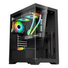 Gabinete gamer k-mex aquario poseidon cg-11g4 preto atx lateral em vidro sem fan