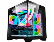 Gabinete Gamer K-MEX Space Aqua, Black,Mini Tower, Vidro T