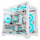 Gabinete Gamer Liketec Cube Kirra Snow Rgb Vidro Temperado