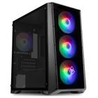 Gabinete Gamer Mancer Ward, Rainbow, Mid-Tower, Lateral de Vidro, Com 4 Fans, Preto, MCR-WRD-RBL01