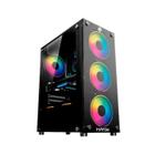 Gabinete Gamer Mid Tower, Hayom, ATX/Micro-ATX, Vidro Temperado Lateral, Com 4 Fans Led RGB, Preto - GB1749