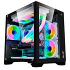 Gabinete gamer mini tower sem fan sem fonte liketec dasha black lc-cb2x2-dasha-2038