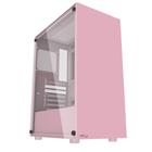 Gabinete gamer motospeed hyrax, lateral vidro temperado, sem fan, hgb200p atx pink