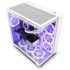 Gabinete Gamer NZXT H9 Flow, Mid Tower, ATX, Lateral e Frontal em Vidro, Branco - CM-H91FW-01