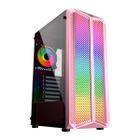 Gabinete Gamer OEX Haven GH300, Lateral em Vidro, 1x Cooler LED RGB 120mm, USB 3.0, Rosa