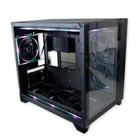 Gabinete Gamer PCYES Forcefield Black Vulkan - Lateral e Frontal em Vidro - 9 Coolers RGB Inclusos