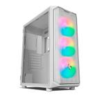 Gabinete Gamer Pichau Gadit L, ARGB, Mid-Tower, Lateral de Vidro, Com 3 Fans, Branco, PG-GDLWH-ARGB01
