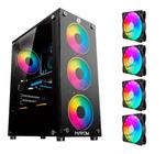 Gabinete Gamer Rgb Led 4 Fans Vidro Temperado Lateral/front.