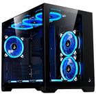 Gabinete Gamer Rise Mode Galaxy Glass M, Mini Tower, Vidro Temperado, Sem Fans, Preto