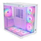 Gabinete gamer ryvel ymir white ry-gb-yr-wt lateral e frontal de vidro acompanha 9 fans argb eatx