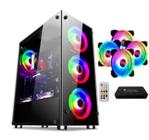 Gabinete gamer vidro usb3.0 xway 01150 4xfans c/controladora