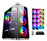 Gabinete Gamer Vidro Usb3.0 Xway 01150 8xfans C/controladora