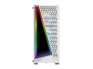 Gabinete Gamer White Neon Mid Tower Vidro Temperado RGB c/ 3 Fans