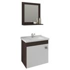 Gabinete Iris MGM 44cm para Banheiro com Espelheira - Café/Branco