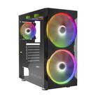 Gabinete micro atx gamer evus g-20 superflow vidro temperado 5 fans - s/fonte