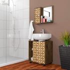 Gabinete para Banheiro 1 Porta com Espelheira Móveis Bechara Madeira Rústica/Madeira 3D
