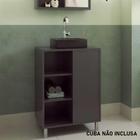 Gabinete para Banheiro 60cm 1 Porta de Correr e Prateleiras