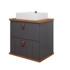 Gabinete Para Banheiro 60Cm 100% Mdf 1 Gaveta 1 Porta Basculante Milano Mgm Móveis