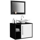 Gabinete Para Banheiro com Cuba e Espelho Baden Branco Preto - Lyam Decor